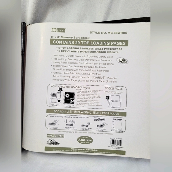 Pioneer Scrapbook w/Embossed Words on Cover 8x8 - NWT - Picture 3 of 8